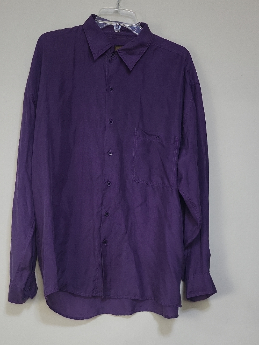 BRUNO B Italy Vintage Purple Silk Long Sleeve Button Down